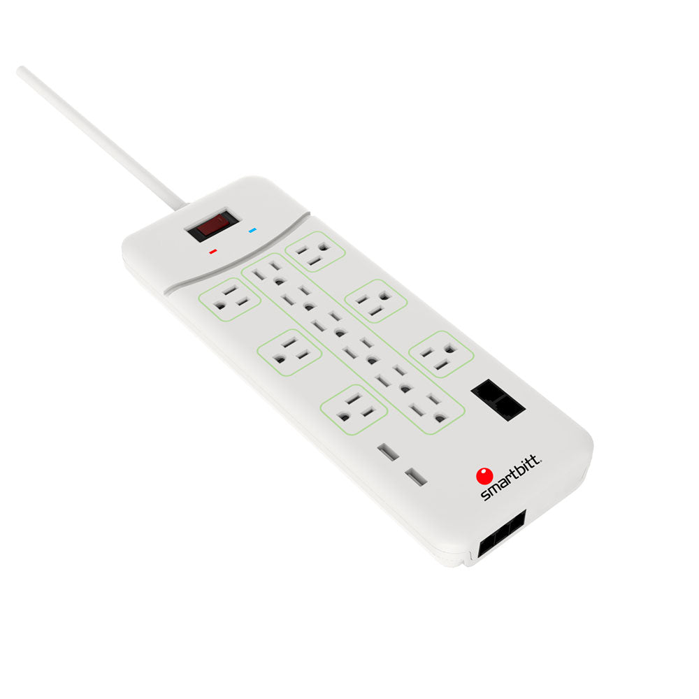 SBSS1350J-12 / Supresor de picos con 12 contactos + 2 USB de carga, 1350J