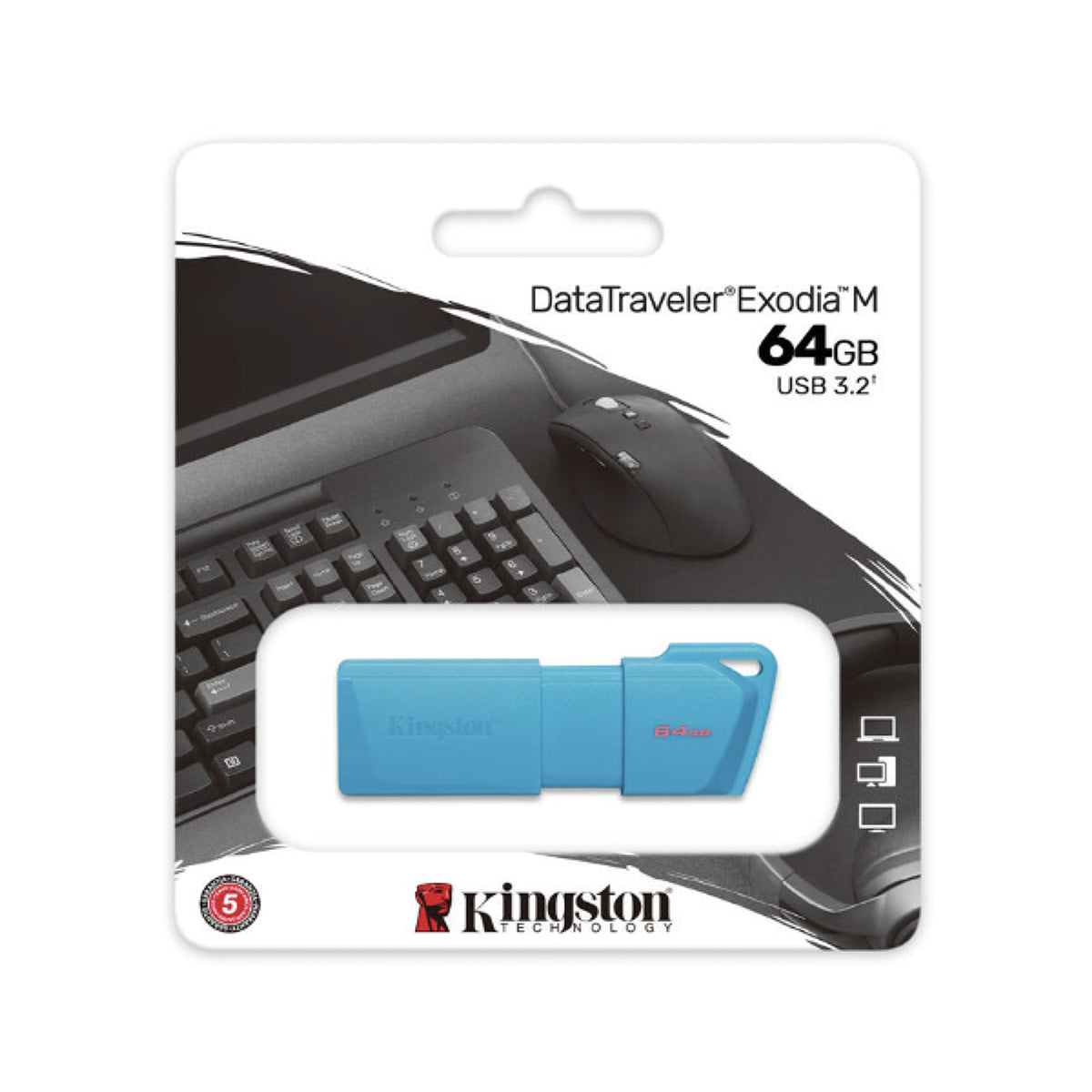 DTXMA-64GB / Dispositivo Flash USB Data Traveler Exodia M Color Azul de 64GB