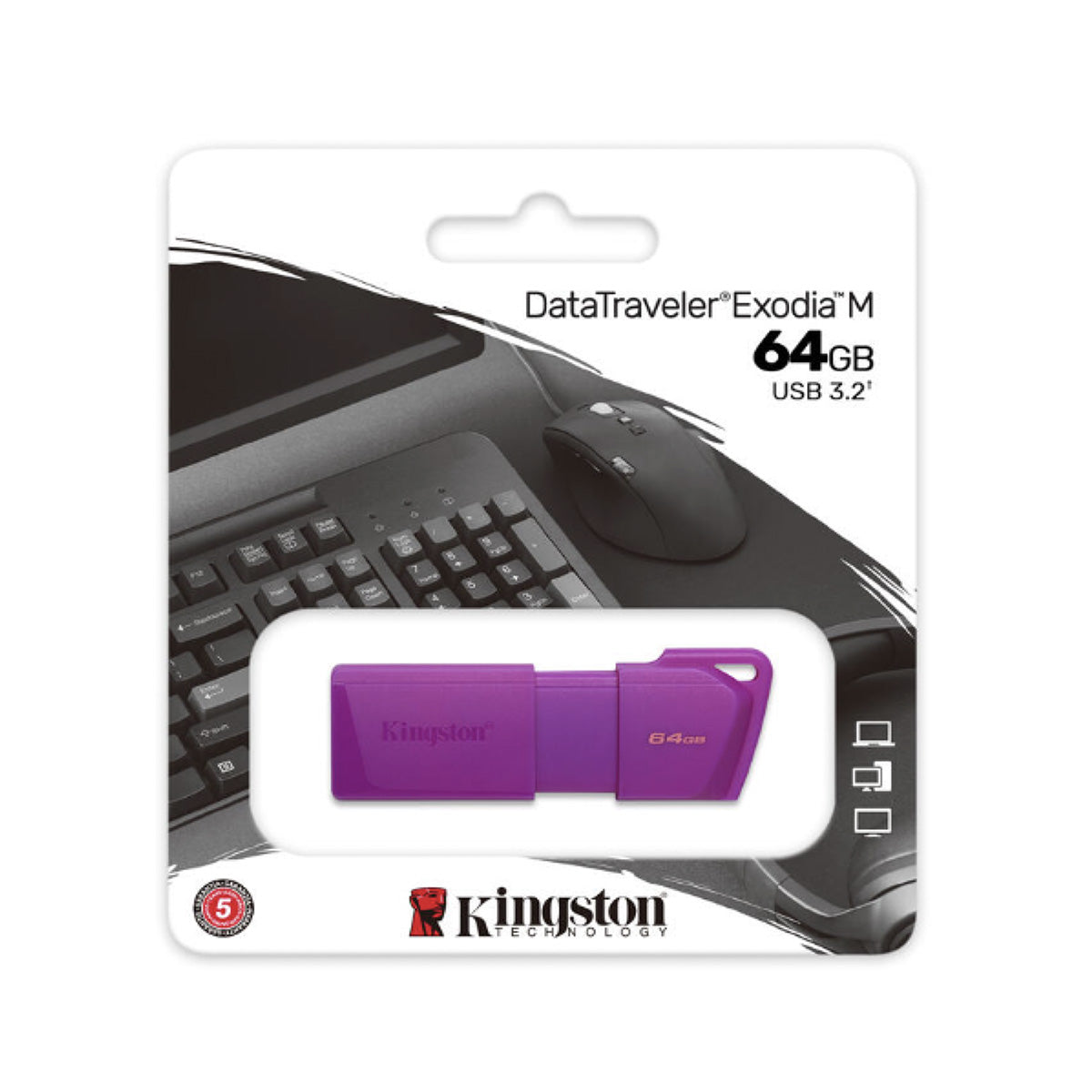 DTXMM-64GB / Dispositivo Flash USB Data Traveler Exodia M Color Morado de 64GB