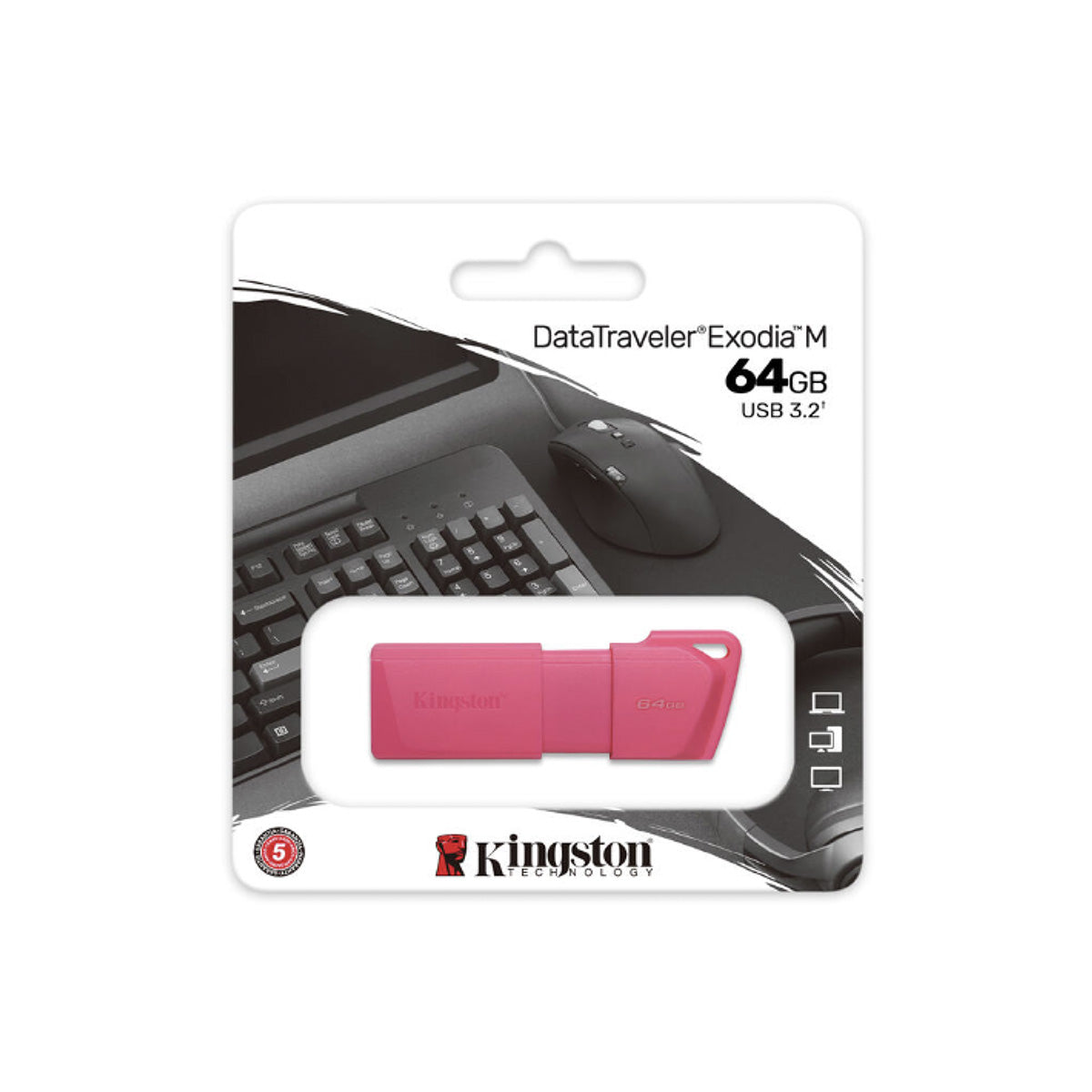 DTXMR-64GB / Dispositivo Flash USB Data Traveler Exodia M Color Rosa de 64GB