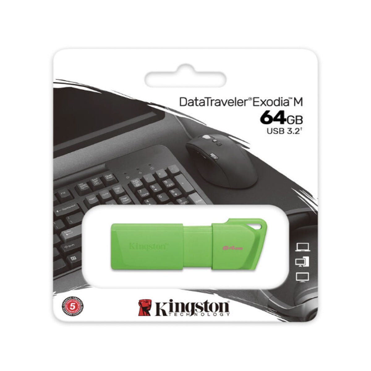 DTXMV-64GB / Dispositivo Flash USB Data Traveler Exodia M Color Verde de 64GB