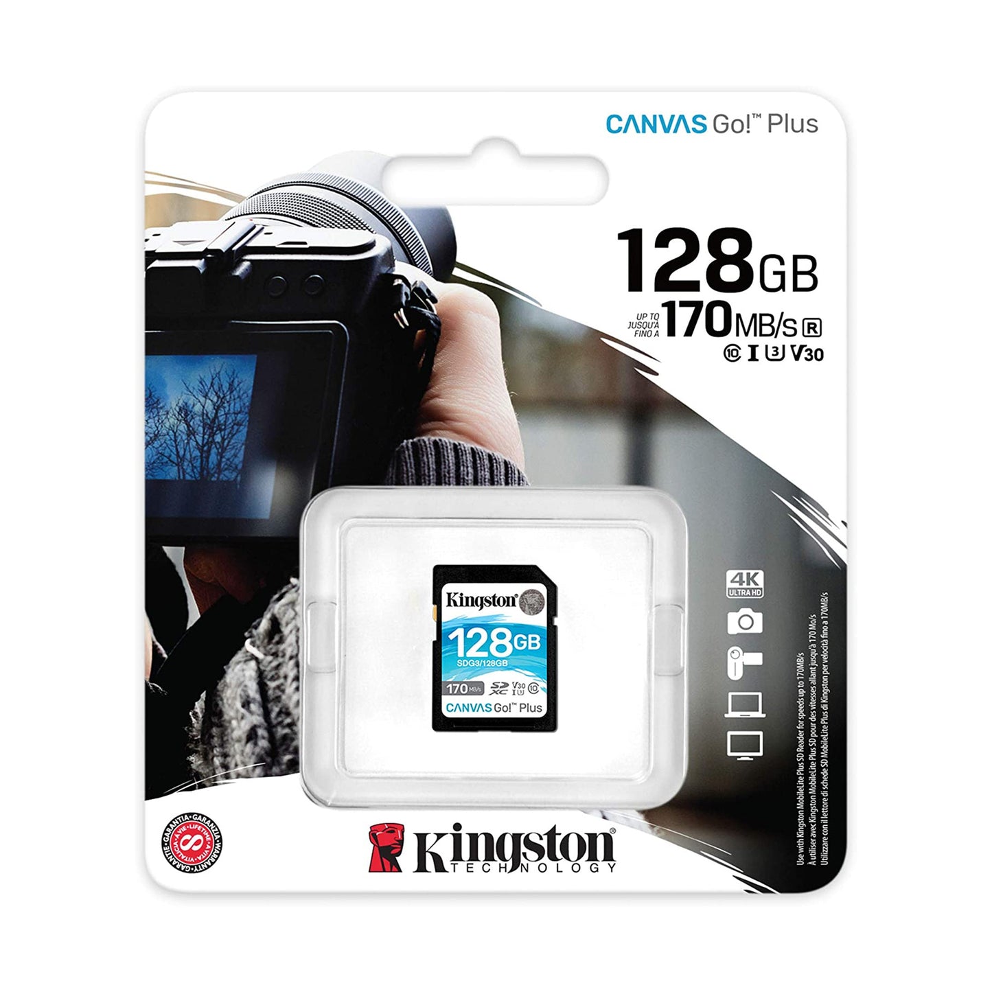 SDG3-128GB / Tarjeta de memoria SD Canvas Go! Plus de 128GB