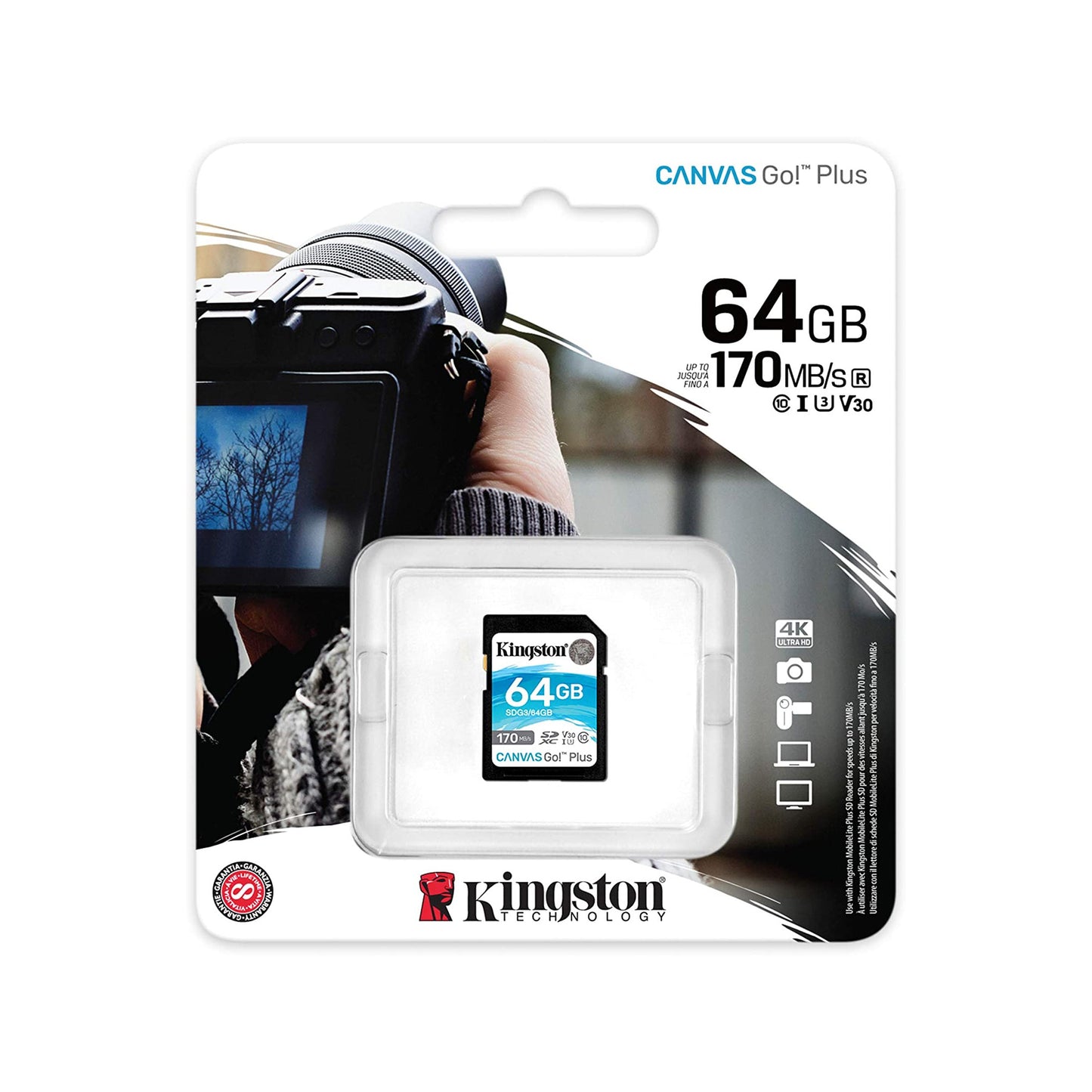 SDG3-64GB / Tarjeta de memoria SD Canvas Go! Plus de 64GB