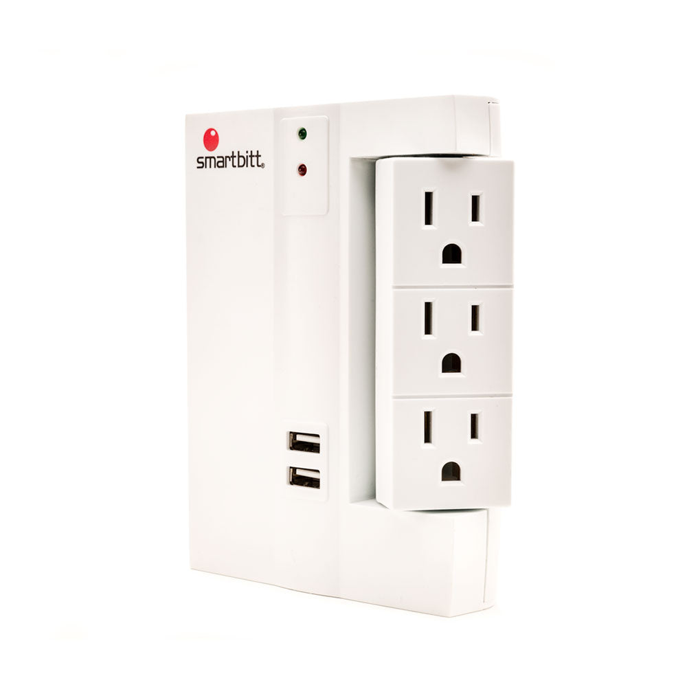 SBSS450J-6 / Supresor de picos de pared, 3 contactos + 2 USB de carga, 450J