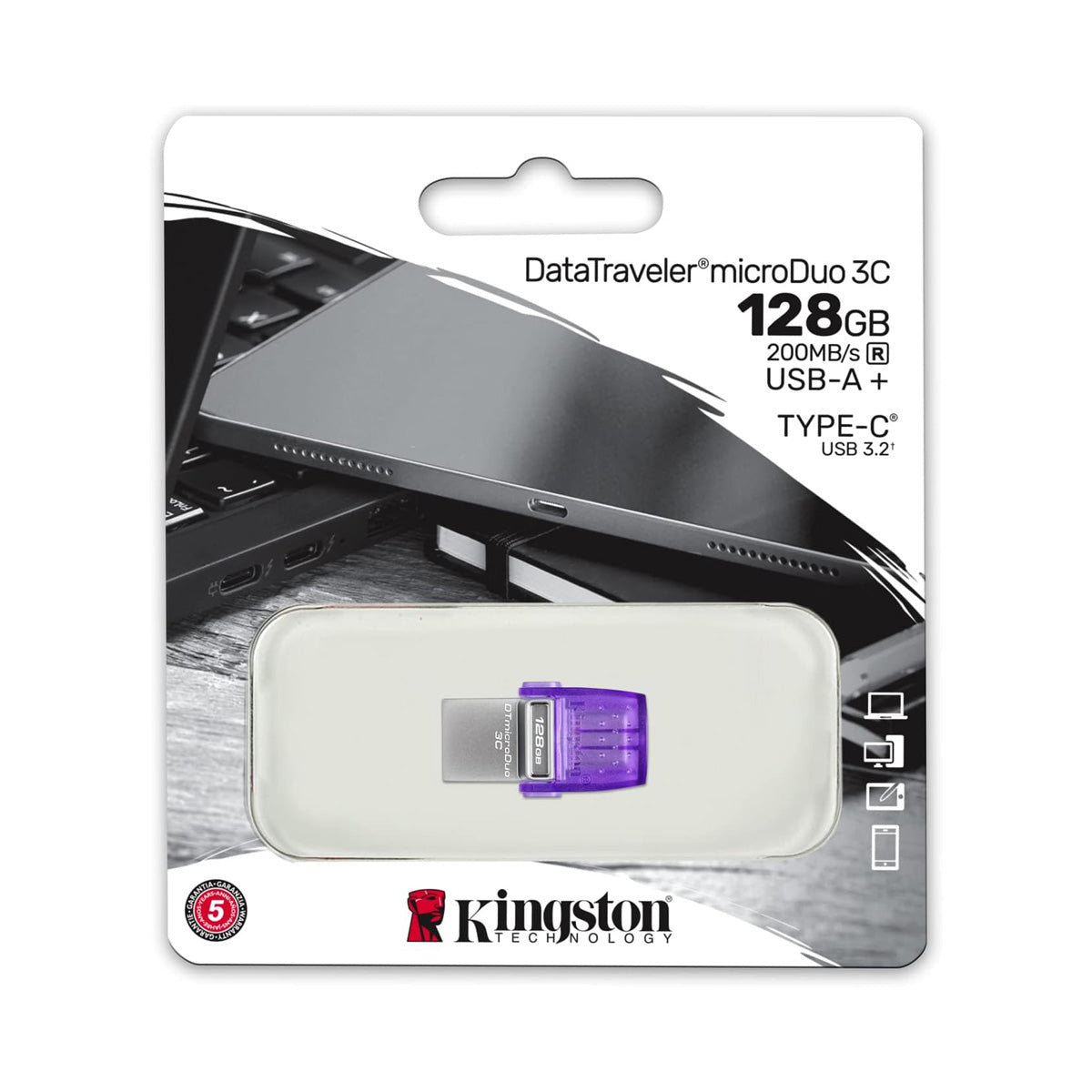 DTDUO3CG3-128GB / Data Traveler micro Dúo 3C Unidad flash de 128GB