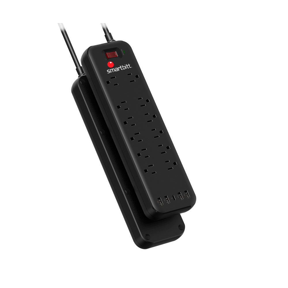 SBSS-B12-5U / Supresor de picos con 12 contactos + 4 USB + 1 Tipo C, 1625J