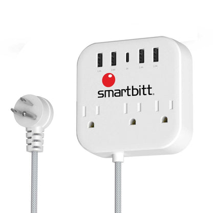SBSS-B3-5U / Supresor de picos con 3 contactos + 4 USB + 1 Tipo C, 1625J