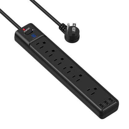 SBSS-B6-3U / Supresor de picos con 6 contactos + 3 USB de carga, 1625J