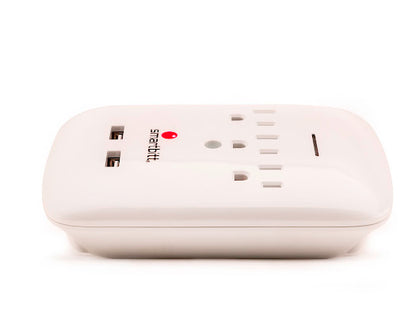 SBSS425J-3 / Supresor de picos de pared, 3 contactos + 2 USB de carga, 425J