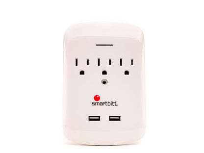 SBSS425J-3 / Supresor de picos de pared, 3 contactos + 2 USB de carga, 425J
