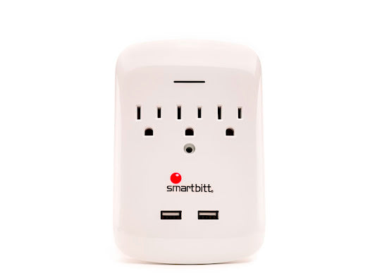 SBSS425J-3 / Supresor de picos de pared, 3 contactos + 2 USB de carga, 425J