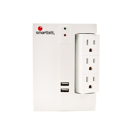 SBSS450J-6 / Supresor de picos de pared, 3 contactos + 2 USB de carga, 450J