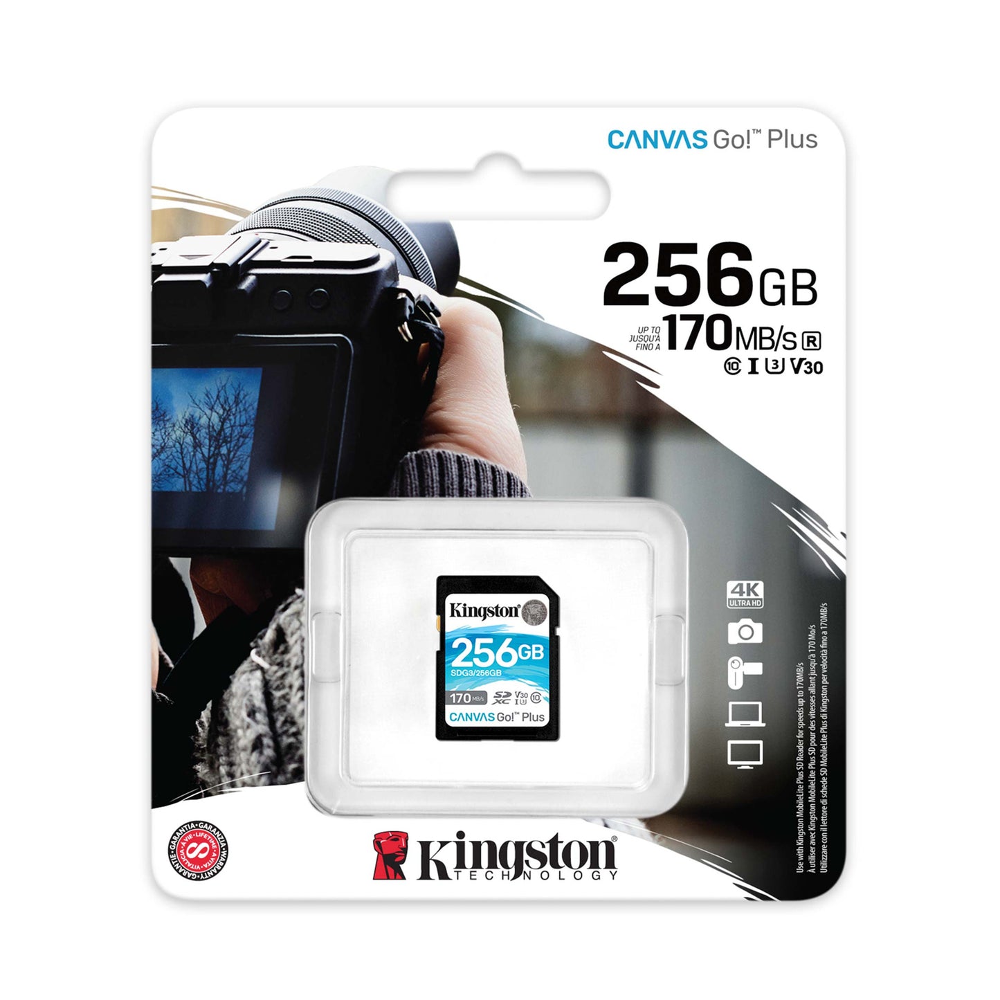 SDG3-256GB / Tarjeta de memoria SD Canvas Go! Plus de 256GB